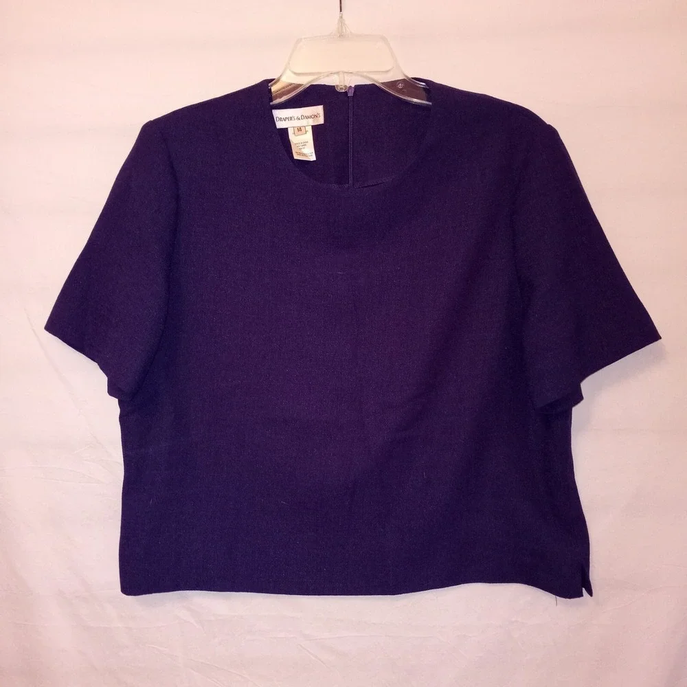 Draper's‎ & Damon's Skirt Set Size 14 Purple 3 Piece Longsleeve Shortsleeve F2